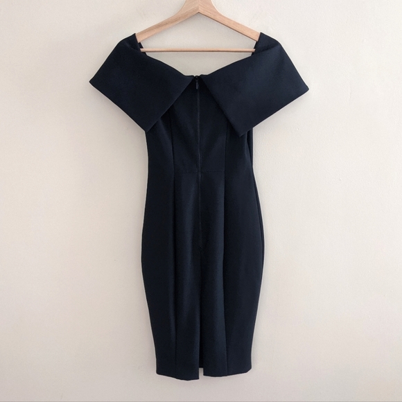 MISHA Off the Shoulder Sheath Black Dress - Picture 6 of 13
